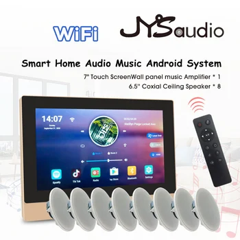 Умный Аудио WiFi Bluetooth Настенный Усилитель 7-дюймовая система Android Стереоусилитель 6,5-дюймовый Потолочный Динамик Система домашнего кинотеатра Жилая