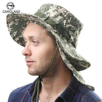 CAMOLAND, широкополая шляпа с горловиной, быстросохнущая рыболовная шляпа с большими полями, Спортивная шляпа для активного отдыха в джунглях, Походная шляпа, Мужская солнцезащитная шляпа для рыбаков