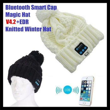 Беспроводная Bluetooth для женщин и девочек V4.2, Умная Шерстяная вязаная шапочка-Бини, Зимняя шапка, Гарнитура, Музыкальная Волшебная шапочка с громкой связью, Mp3-Динамик с Микрофоном