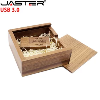 JASTER USB 3,0 Фотоальбом из орехового дерева и клена usb + коробка usb флэш-накопитель 4 ГБ 8 ГБ 16 ГБ 32 ГБ 64 ГБ Свадебная подарочная коробка (105 мм * 95 мм * 40 мм)
