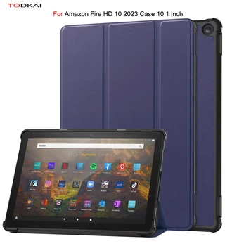 Для Fire HD 10 2023 Чехол 10 1 дюймовая кожаная Подставка с магнитным откидом Smart Tablet Shell Funda Для Fire HD 10 2023 Чехол-накладка